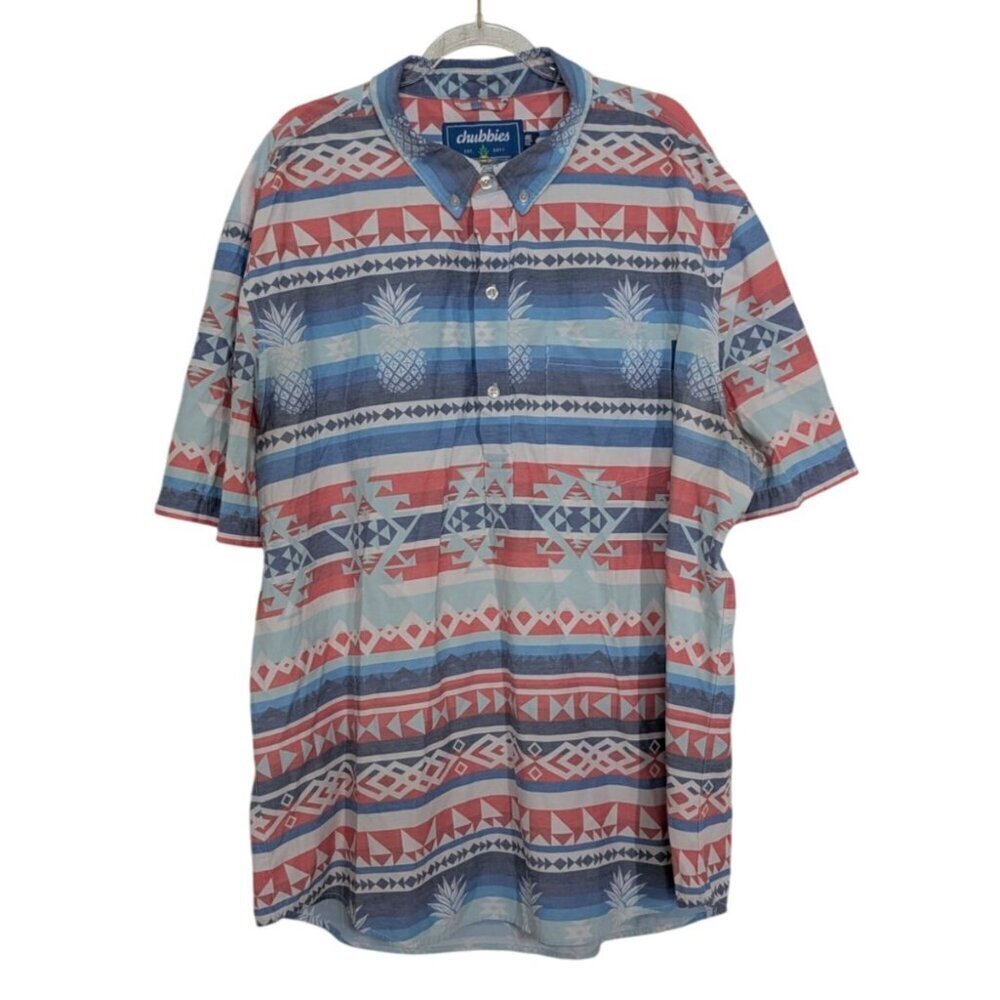 Chubbies City Slicker Pineapple Shirt Mens Size Large Southwestern Short Sleeve